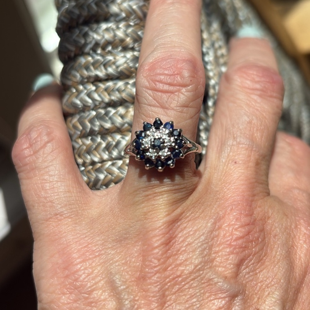 Genuine Sapphire and Diamond Ring